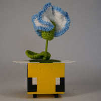 Handmade Crochet Flower in Bee Flower Pot