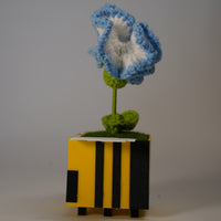 Handmade Crochet Flower in Bee Flower Pot