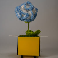 Handmade Crochet Flower in Bee Flower Pot