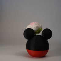Handmade Crochet Rose in Mouse-Inspired Flower Pot
