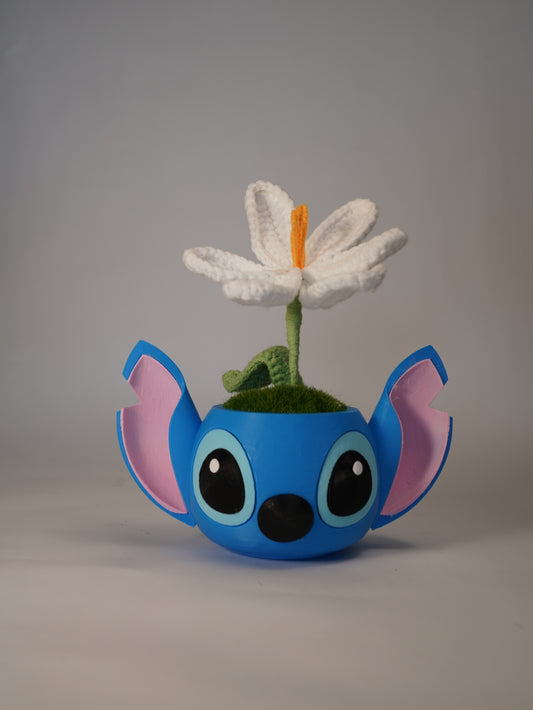 Handmade Crochet Sunflower in Stitch-Inspired Flower Pot
