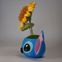 Handmade Crochet Sunflower in Stitch-Inspired Flower Pot