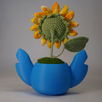 Handmade Crochet Sunflower in Stitch-Inspired Flower Pot