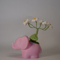 Handmade Crochet Daisy Bouquet in Elephant Flower Pot