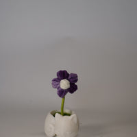 Handmade Crochet Flower in Cat Flower Pot