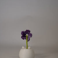 Handmade Crochet Flower in Cat Flower Pot