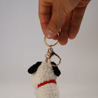 Handmade Snoopy-Inspired Crochet Keychain