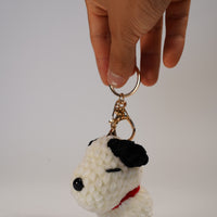 Handmade Snoopy-Inspired Crochet Keychain