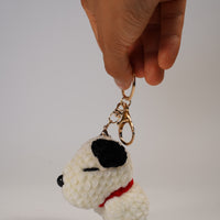 Handmade Snoopy-Inspired Crochet Keychain