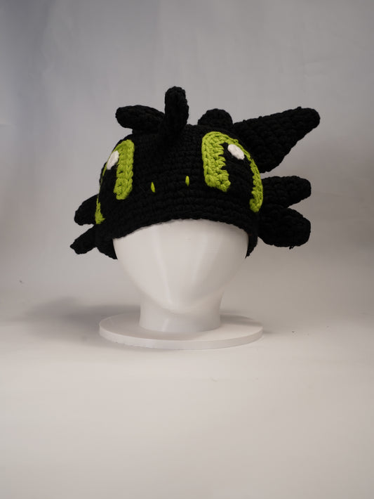 Handmade Dragon-Inspired Crochet Beanie