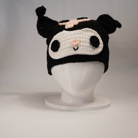 Handmade Kuromi-Inspired Crochet Beanie