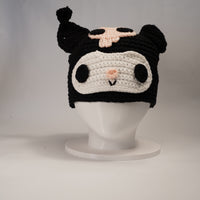 Handmade Kuromi-Inspired Crochet Beanie