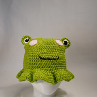 Handmade Frog-Inspired Crochet Bucket Hat