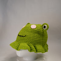 Handmade Frog-Inspired Crochet Bucket Hat